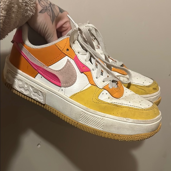 Nike Women's Athletic Shoes - White, Pink, Orange, Yellow - Picture 2 of 3